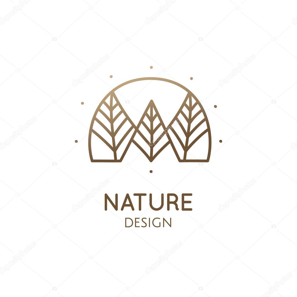 Abstract minimal logo of landscape