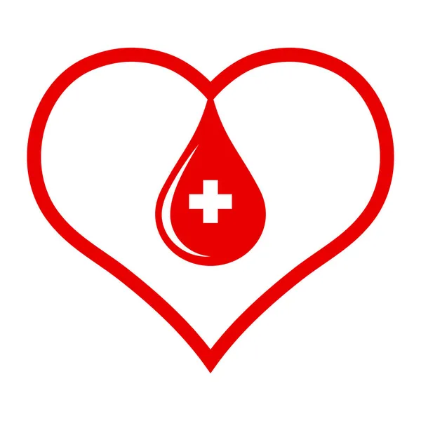 Bloedtransfusie Logo Illustratie Witte Achtergrond — Stockvector