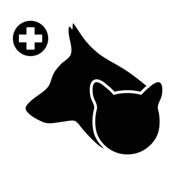 Illustration Veterinary Logo Dog Cat Background Medical Cross — Stock Vector