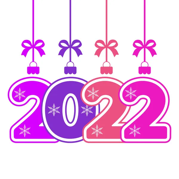 Ілюстрація Прапора Нового Року 2022 Року Текст Вигляді Різдвяних Іграшок — стоковий вектор