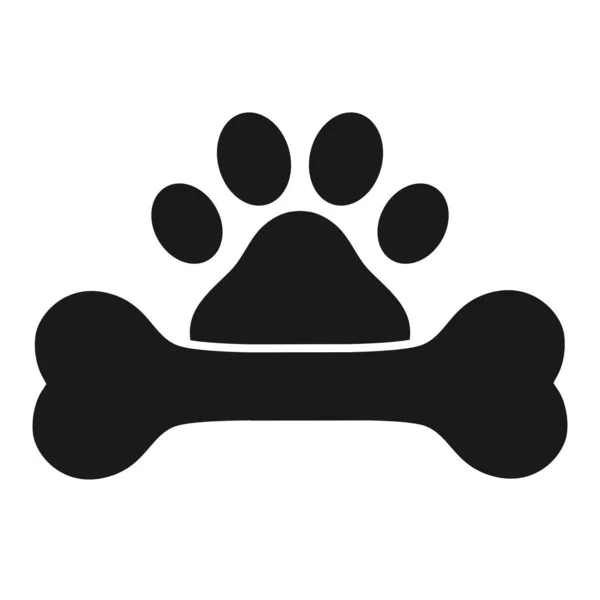 Illustration Veterinary Clinic Logo Dog Bone Paw White Background — Stock Vector