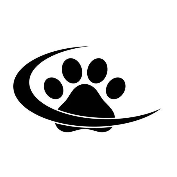 Pet Paw Logo Illustration White Background — Stock Vector