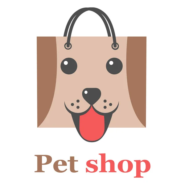Beyaz Arka Planda Bir Evcil Hayvan Dükkanının Logosu — Stok Vektör