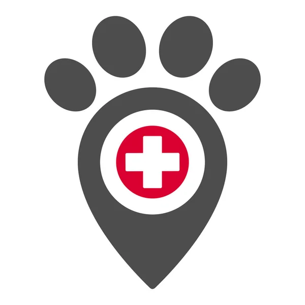 Veterinary Clinic Location Icon Illustration White Background — Vector de stock