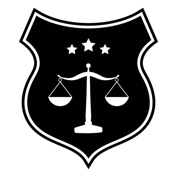 Illustration Scales Justice Stars Shield — Wektor stockowy