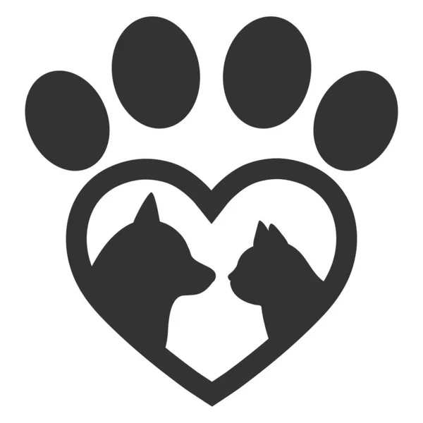 Illustration Logo Pour Une Clinique Vétérinaire Animalerie Chien Chat Sur — Image vectorielle