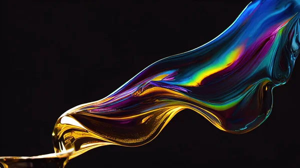 Colorful Paint in Motion. Composition of liquid paint pattern for projects on design, creativity and imagination to use as wallpaper for screens and devices
