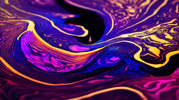 3 d render. Abstract background with psychedelic painting in colorful vivid colors. Swirls and spreading.