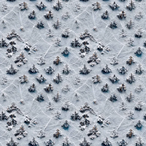 3 D render. Seamless pattern. Beautiful winter background with snowy ground. Natural snow texture. Wind sculpted patterns on snow surface.