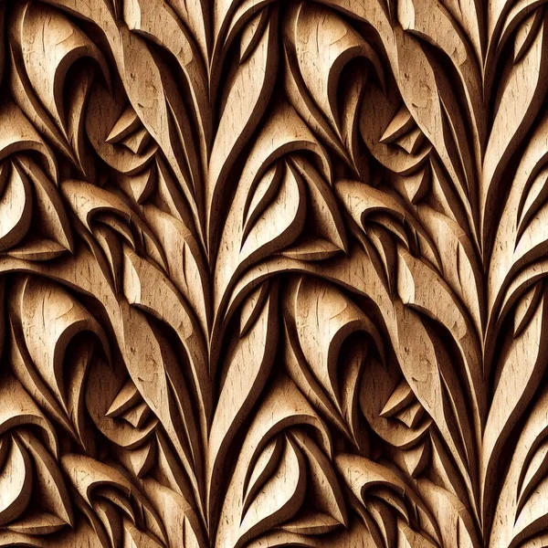 3 D render. Seamless wood texture with wavy pattern.