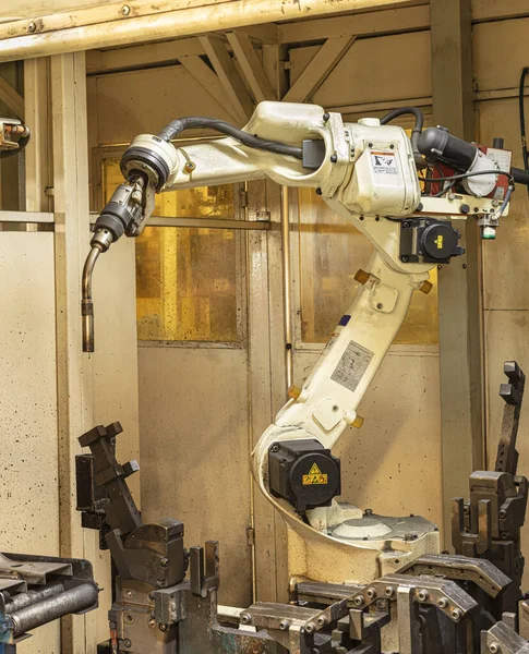Industriële Lasrobots Autoonderdelenproductielijn Thailand — Stockfoto