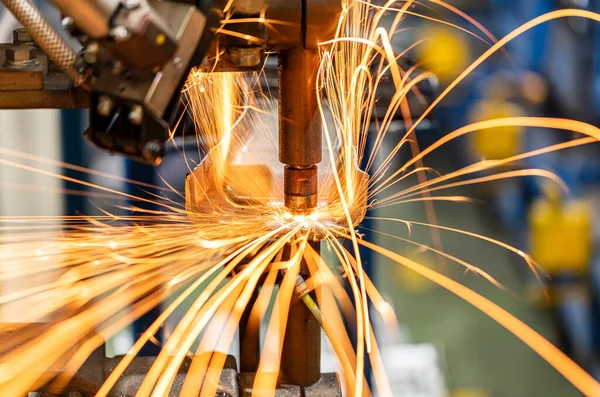 Sparks Spot Welding Automotive Industry Strange Beautiful — Foto Stock