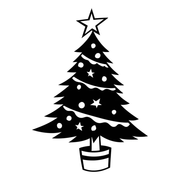 Mendekorasi Pohon Natal Vector Illustration Untuk Elemen Natal - Stok Vektor