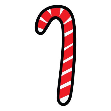 Noel elementi için izole edilmiş Noel Şeker Çubuğu Vektör İllüstrasyonu