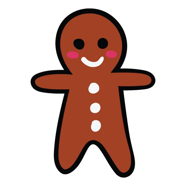 Vacanze Natale Zenzero Pane Uomo Biscotto Vector Illustrazione — Vettoriale Stock