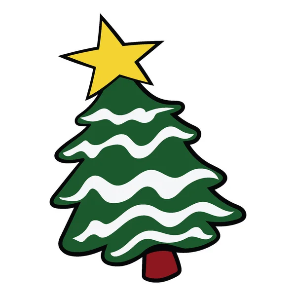 装飾クリスマスツリー ベクターイラストForクリスマス要素 — ストックベクタ