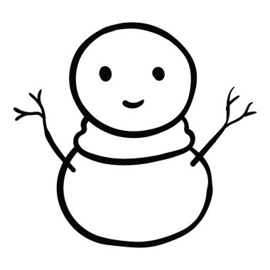 Noel için Kardan Adam Vektör illüstrasyonu ve Mutlu Yıllar konsepti