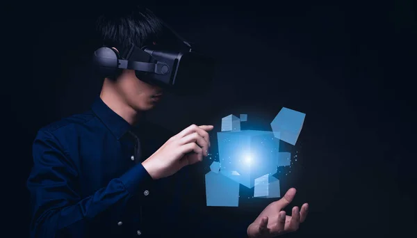 Εικονική Πραγματικότητα Metaverse Γυαλιά Εικονικό Κόσμο — Φωτογραφία Αρχείου