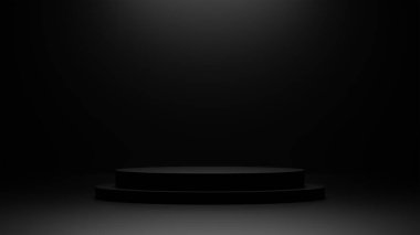 Boş arkaplan ve sergi ya da tasarım konsepti için stüdyo ile raflar. Boş arkaplan Gerçekçi 3B canlandırmasıName