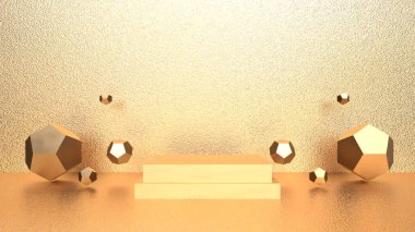 Boş arkaplan ve sergi ya da tasarım konsepti için stüdyo ile raflar. Boş arkaplan Gerçekçi 3B canlandırmasıName