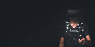 Çevrimiçi dijital dünya ile sisteme giriş veya kayıt girişi, metaverse güvenlik koruma sistemi.
