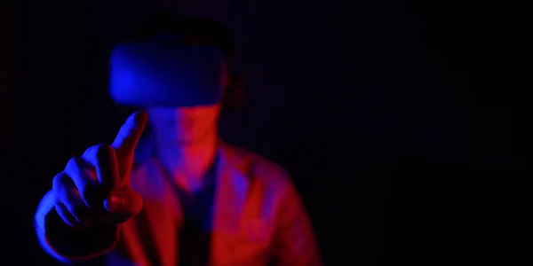 Occhiali Realtà Virtuale Realtà Aumentata Gioco Concetto Tecnologia Futura Simulato — Foto Stock