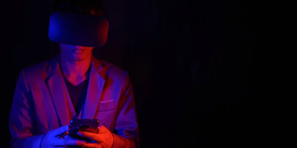 Occhiali Realtà Virtuale Realtà Aumentata Gioco Concetto Tecnologia Futura Simulato — Foto Stock