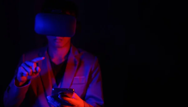 Brille Der Virtuellen Realität Augmented Reality Spiel Zukunftskonzept Simulierte Welt — Stockfoto