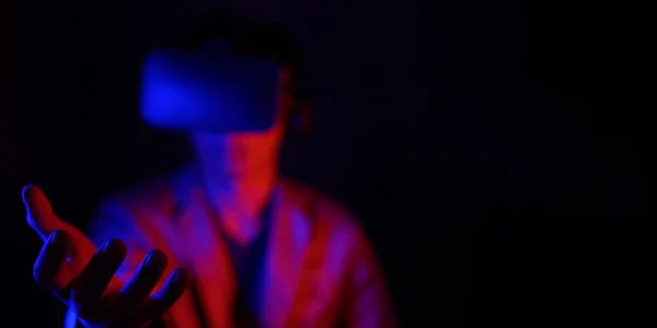 Glazen Van Virtual Reality Augmented Reality Spel Toekomstig Technologie Concept Stockafbeelding