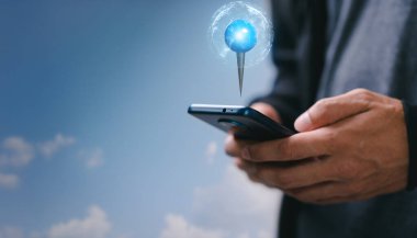 Harita ve konum şifresi veya yön bulma simgesi işareti