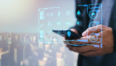 Akıllı ev ve ofis otomasyon kontrol metaevren sistemi. Yenilik teknolojisi internet ağı kavramı