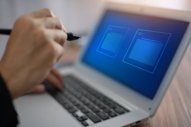 Digital document online Electronic signature, document management, paperless office, E signing, signing business contract concept, metaverse