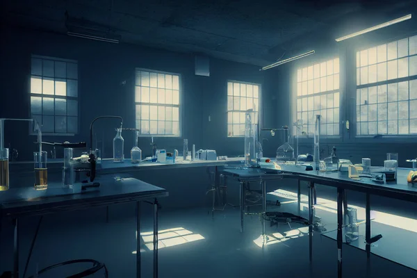 science lab room 3d render