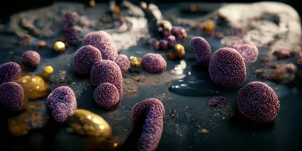 Germs Bacteria Virus Microorganisms Parasites 3D Illustration