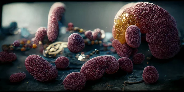 Germs Bacteria Virus Microorganisms Parasites 3D Illustration