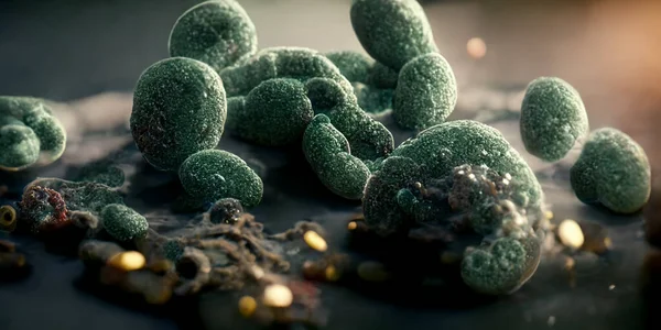 Germs Bacteria Virus Microorganisms Parasites 3D Illustration