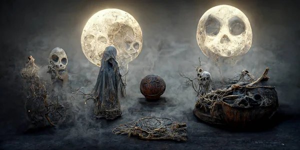 Halloween Day Eyes Jack Lanterns Trick Treating Samhain All Hallows — Stock Photo, Image