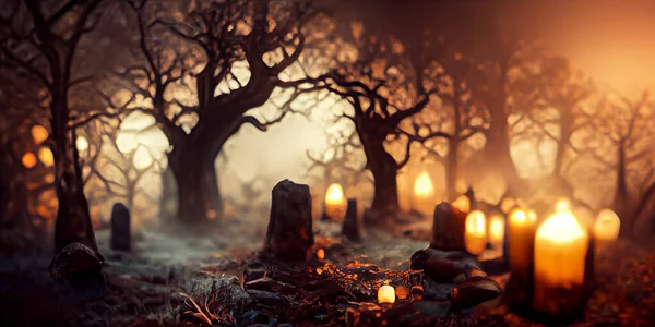 Halloween Day Eyes Jack Lanterns Trick Treating Samhain All Hallows — Fotografia de Stock