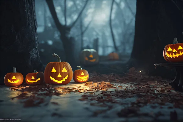 Halloween day eyes of Jack O\' Lanterns trick or treating Samhain All Hallows\' Eve All Saints\' Eve All hallowe\'en spooky Horror Ghost Demon background October 31 3Drender