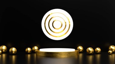 Altın sahne arkaplan podyumu