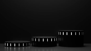 sahne arkaplan podyumu. Ürün rafı ayakta duruyor. Ürün göstermek için boş stand.