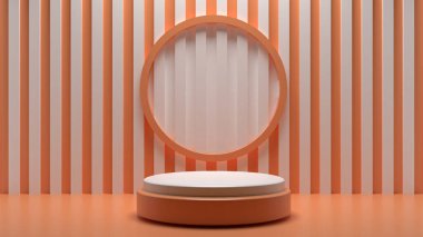 sahne arkaplan podyumu. Ürün rafı ayakta duruyor. Ürün göstermek için boş stand.