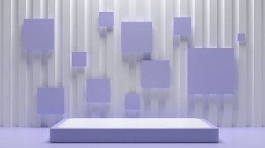 sahne arkaplan podyumu. Ürün rafı ayakta duruyor. Ürün göstermek için boş stand.