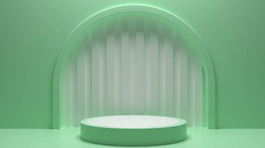 sahne arkaplan podyumu. Ürün rafı ayakta duruyor. Ürün göstermek için boş stand.