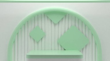 sahne arkaplan podyumu. Ürün rafı ayakta duruyor. Ürün göstermek için boş stand.