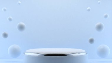 sahne arkaplan podyumu. Ürün rafı ayakta duruyor. Ürün göstermek için boş stand.