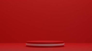 Noel sahnesi arka plan podyumu. Ürün rafı ayakta duruyor. Ürün göstermek için boş stand.