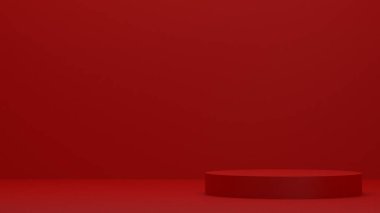 Noel sahnesi arka plan podyumu. Ürün rafı ayakta duruyor. Ürün göstermek için boş stand.