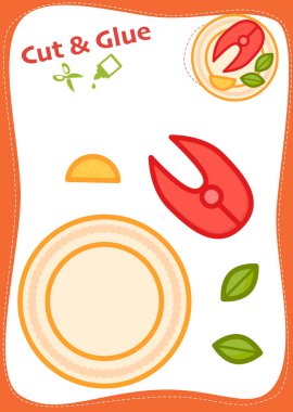 Kes ve Yapıştır Çalışma Kağıdı - Balık Bifteği