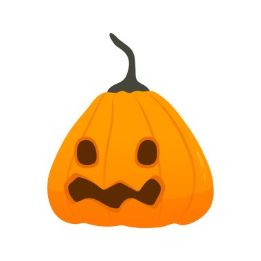 Sonbahar portakal kabağı seti beyaz arkaplanda izole edilmiş.